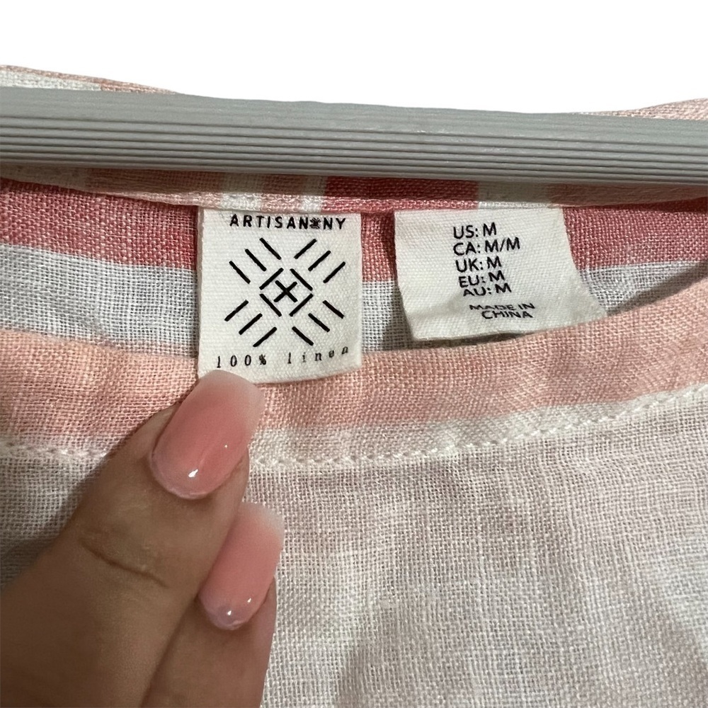 Artisan NY Linen striped blouse medium - Picture 4 of 7